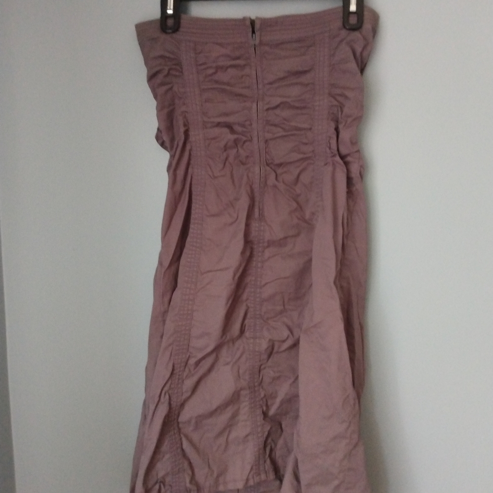 Strapless Dress with Ruching, Gray  Back Zipper Junior - Picture 7 of 8